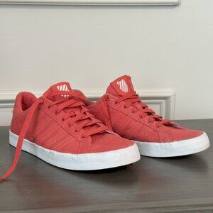 K-Swiss Red Woman’s LOW 93739-645-M Canvas Tennis Shoe Size 8.5